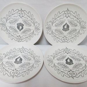 Dash of That Gather ceramic Salad Dessert Snack Plate Set 4 dish safe textured